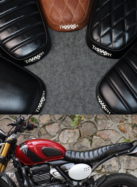 适用凯旋Scrambler400X Speed400改装一体坐垫复古定制改装坐垫
