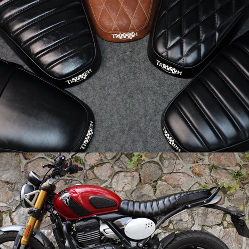 适用凯旋Scrambler400X Speed400改装一体坐垫复古椅垫改装坐垫