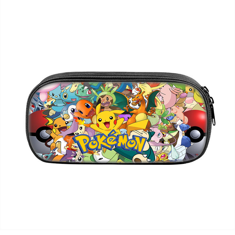 厂家Pokémon口袋妖怪印刷笔袋 宠物小精灵皮卡丘学生文具袋