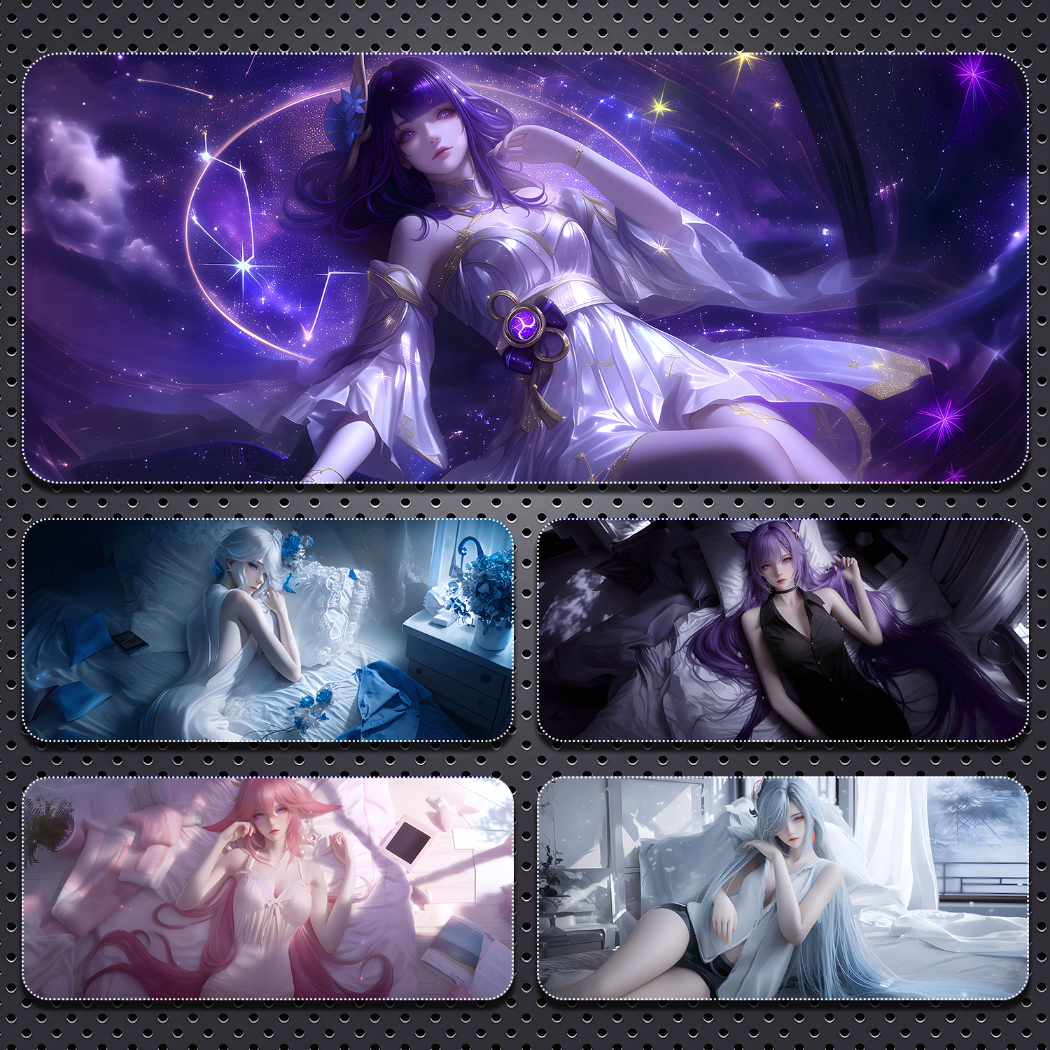 雷电将军鼠标垫超大原神芙宁娜申鹤笔记本游戏电脑键盘办公桌垫