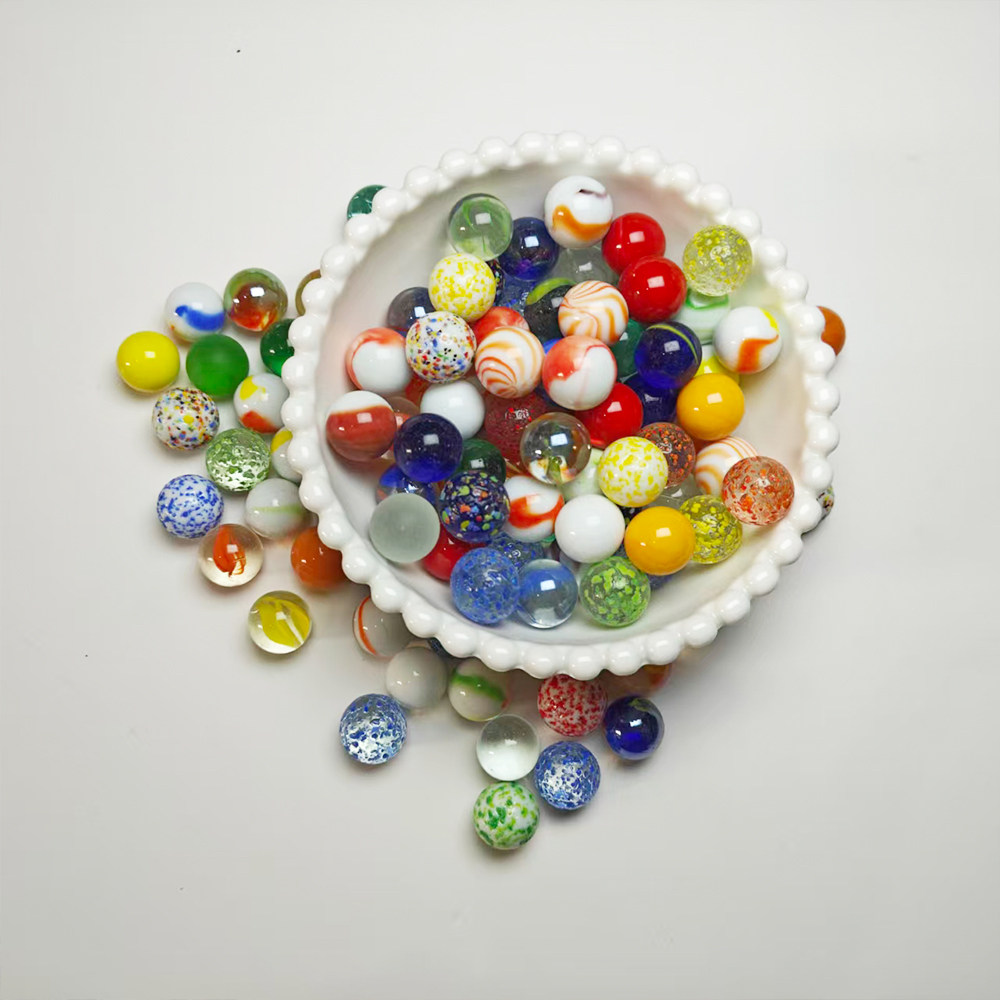 16MM玻璃弹珠球小孩子夹弹珠游戏多色混装儿童游戏机专用弹珠子彩