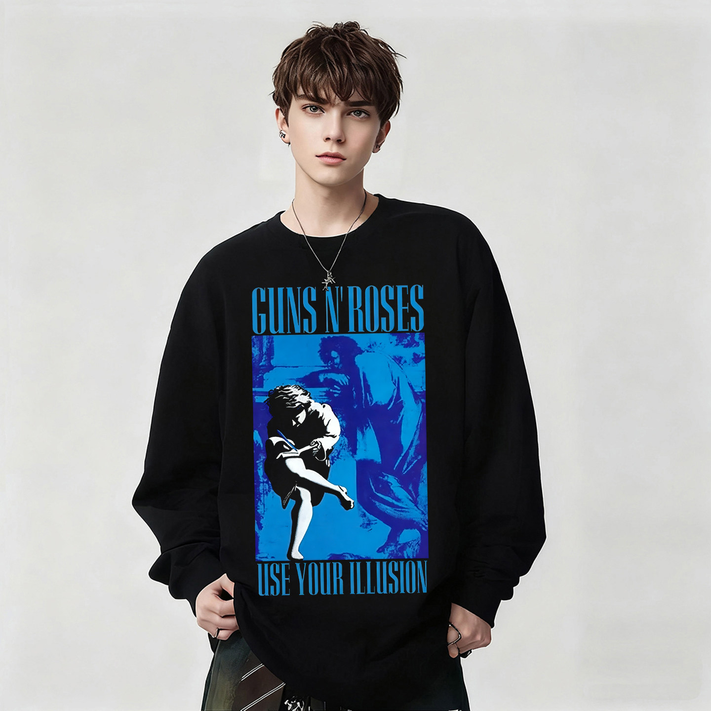 枪花乐队Guns n' roses枪炮玫瑰复古印花纯棉长袖T恤男女上衣春秋,男装,T恤,淘宝优惠券,粉丝福利购,淘宝优惠卷