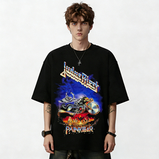Judas Priest犹大圣徒乐队摇滚印花纯棉男女款短袖T恤宽松上衣夏
