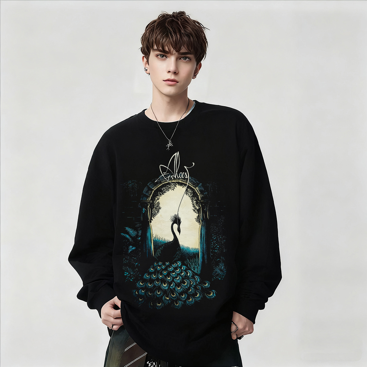 乐队摇滚印花纯棉长袖T恤男女款