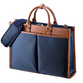 日本SANWA防水商务电脑包15.6男单肩包女士上班笔记本手提大开口通勤公文包文件袋日式 托特办公包包大气简约