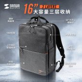 日本SANWA双肩电脑包笔记本背包16寸男简约拼色书包女双肩包日系品牌ins潮牌大容量轻便休闲大开口通勤旅游