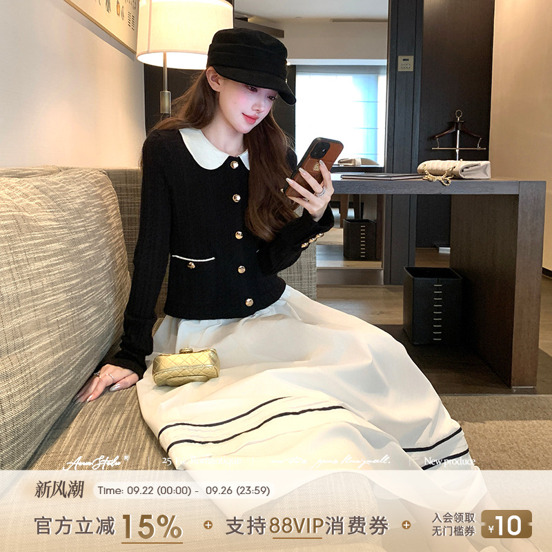 珍妮香香miu系娃娃领针织开衫
