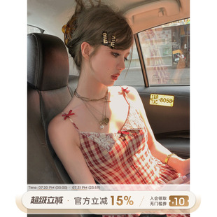 蝴蝶结蕾丝海边度假连衣裙 Acaine阿彩呢 南法少女 吊带裙法式 夏季
