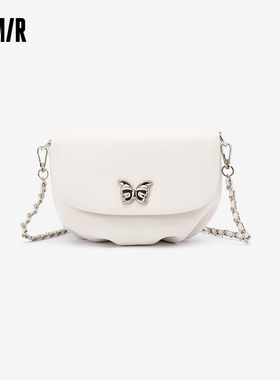 森马包包饺子包女2024新款时尚蝴蝶单肩包精致小巧褶皱斜挎包女包