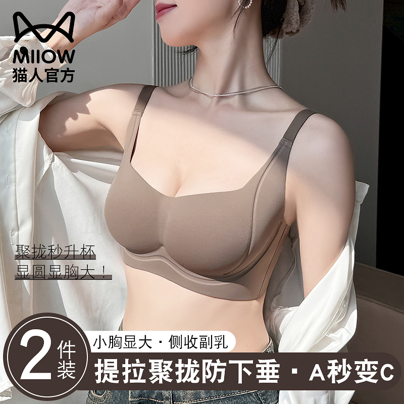 猫人内衣女小胸聚拢显大收副乳