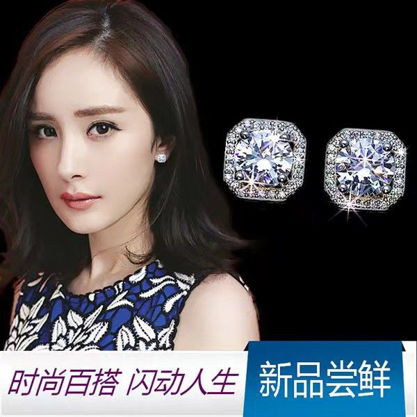 方糖耳夹无耳洞女2025夏天新款爆款高级感耳环夹耳式简单大方耳饰