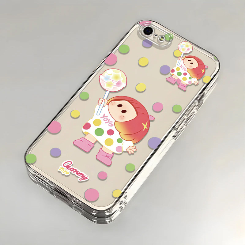 适用苹果5/6s/7/8plus手机壳新款iPhoneXSmax棒棒糖yoyo软XR硅胶SE防摔11pro全包12/13女i14P透明ip15/17套18