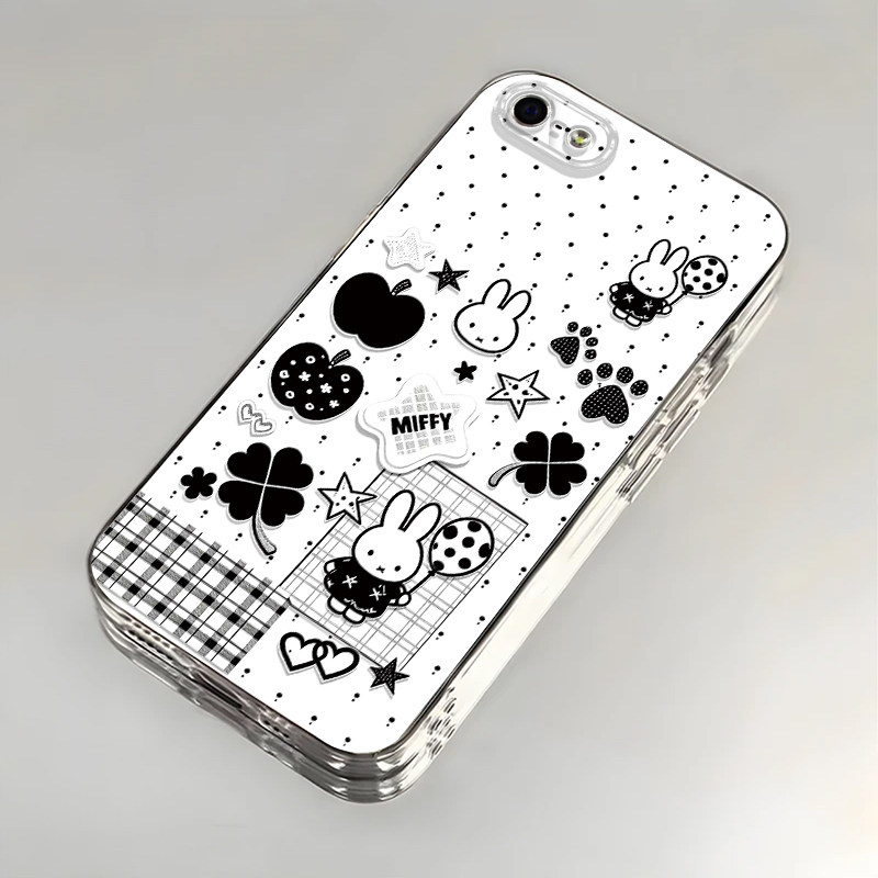 适用苹果5/6s/7/8plus手机壳新款iPhoneXSmax气球米菲兔XR软SE防摔11pro全包12/13女i14P透明ip15/17保护18套