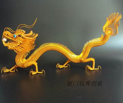 【60-65厘米龙】民间神话瑞兽传统手工艺品创意家居摆件铝线铝丝