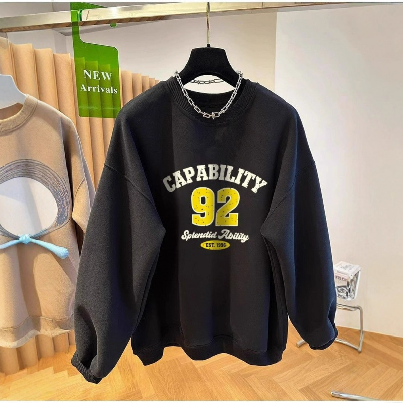 圆领套头卫衣女新款2025爆款时尚