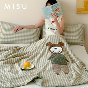 米苏卡通全棉双层纱夏凉被纯棉空调被夏季 用 薄被子春秋被冬被四季