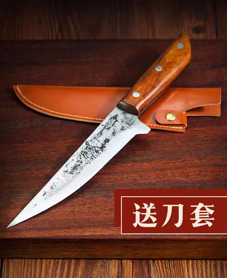 铁匠世家手工锻打不锈钢分割刀尖刀中式剔骨刀杀猪割肉刀刀具厨房