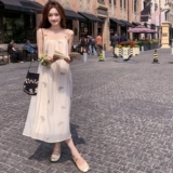 超好看独特漂亮裙子女夏季2025新款宽松度假风时尚长款吊带连衣裙，女装连衣裙，浙宝160