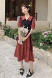 现货主推2024年夏季新款撞色连衣裙160-5337-P115168，女装连衣裙，浙宝160