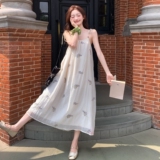 超好看独特漂亮裙子女夏季2025新款宽松度假风时尚长款吊带连衣裙，女装连衣裙，浙宝160