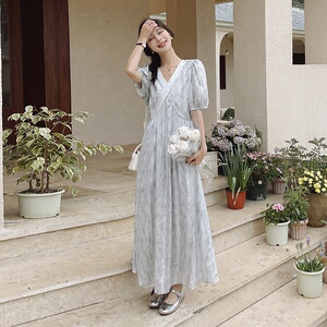 现货 有买家秀 夏新款水墨印花连衣裙 160-5339-P125控188图片