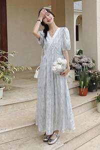 现货 有买家秀 夏新款水墨印花连衣裙 160-5339-P125控188图片
