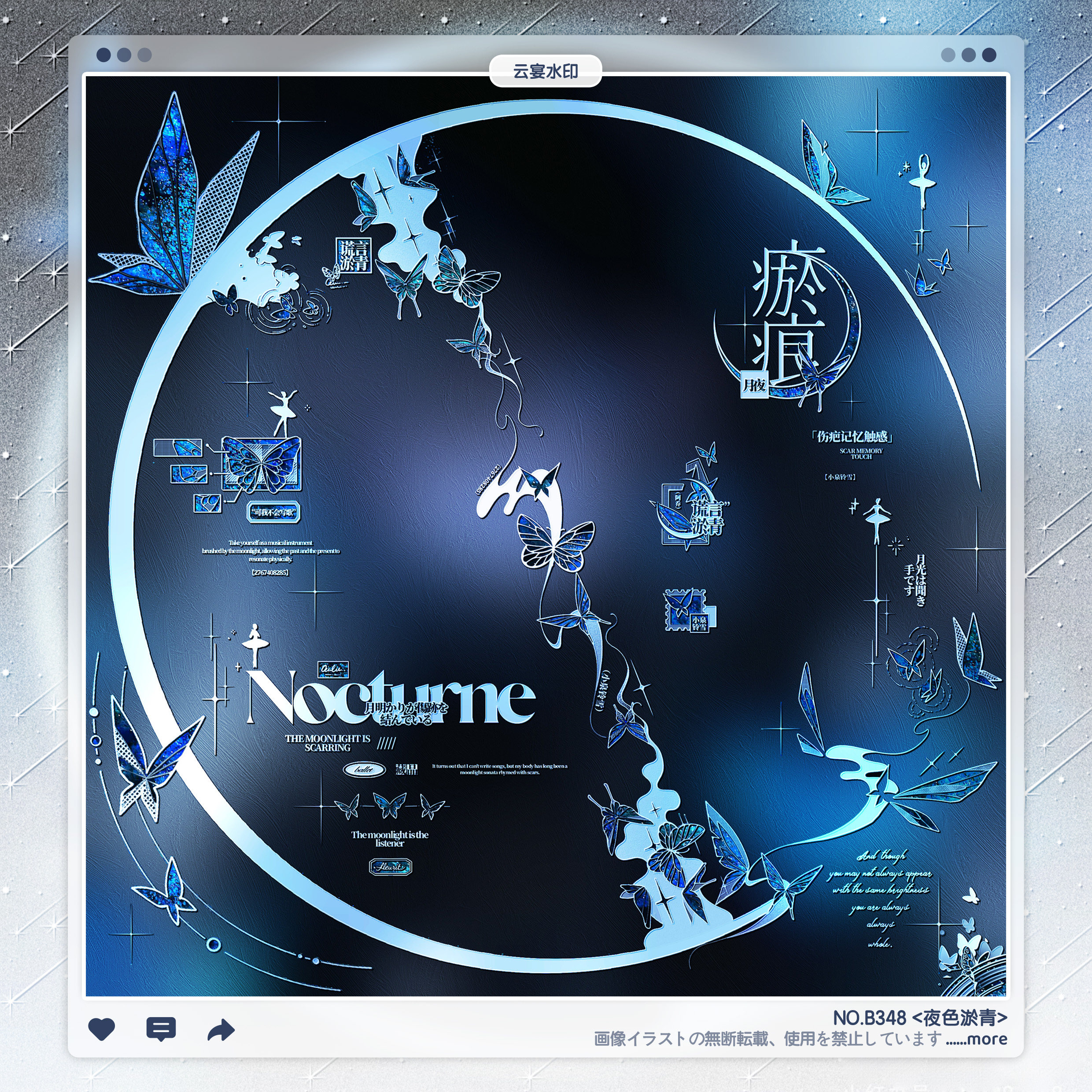 【夜色淤青】稿风英伦欧式异形水印框套组适配原创厚涂头像oc设稿