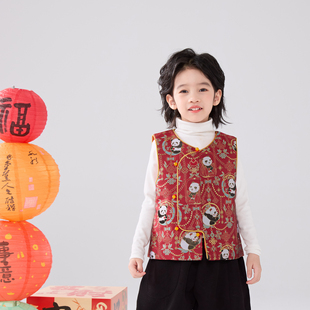 兴业堂2025新年款唐装·儿童中式国风马甲夹棉冬季背心男童拜年服