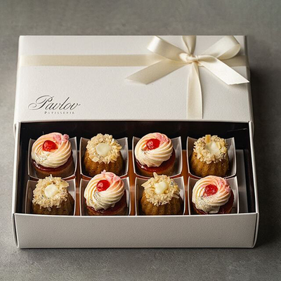 日本两种类白巧甘纳许蛋糕