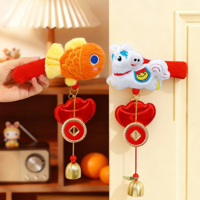 门把手卡通拉手套新年