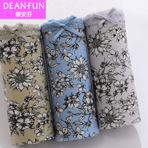 deanfun/蝶安芬内裤棉中腰性感女