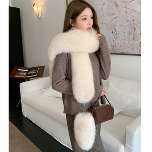 【人间小妲己】暖冬系列整皮狐狸毛围巾柔软温暖皮草披肩真毛新品