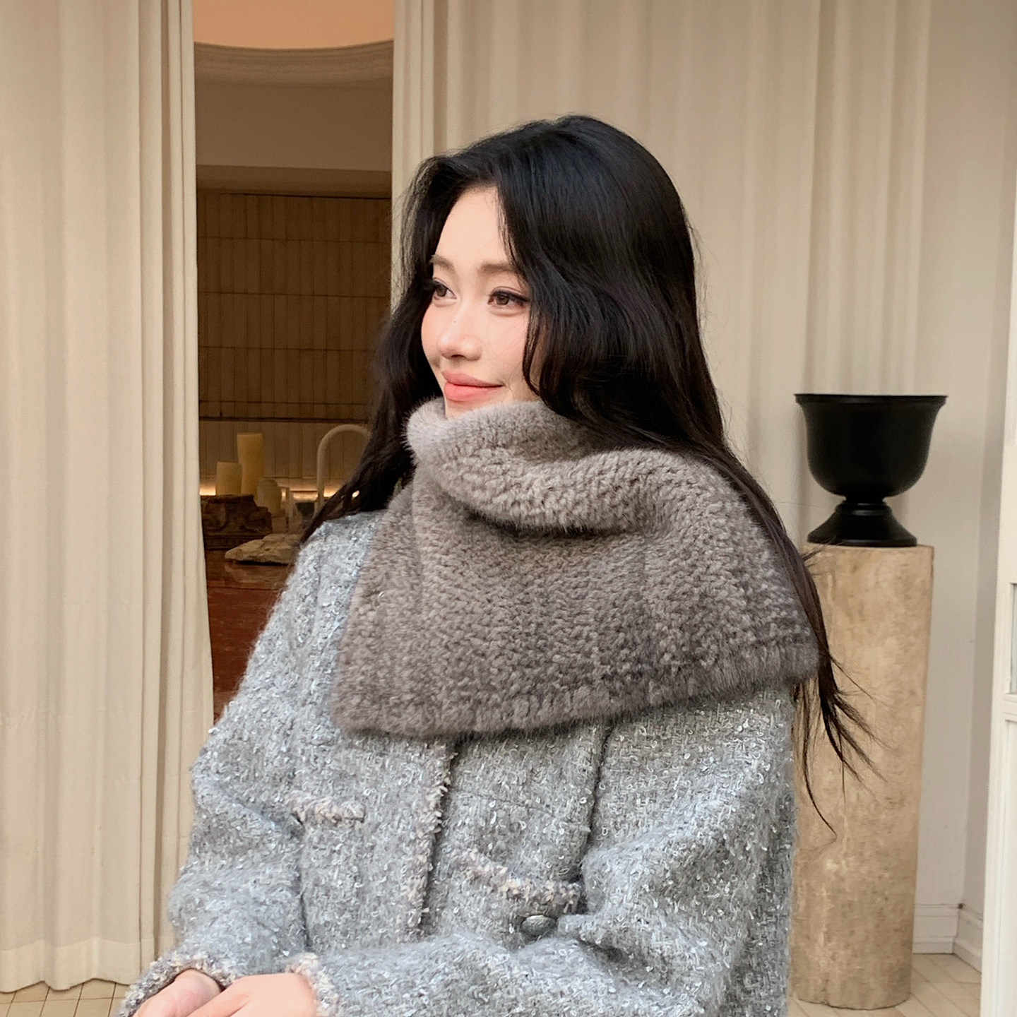 佰搭造型感水貂毛双面编织大围脖 貂毛脖套裘皮裘皮披肩秋冬新品,服饰配件/皮带/帽子/围巾,围巾/丝巾/披肩,淘宝优惠券,粉丝福利购,淘宝优惠卷