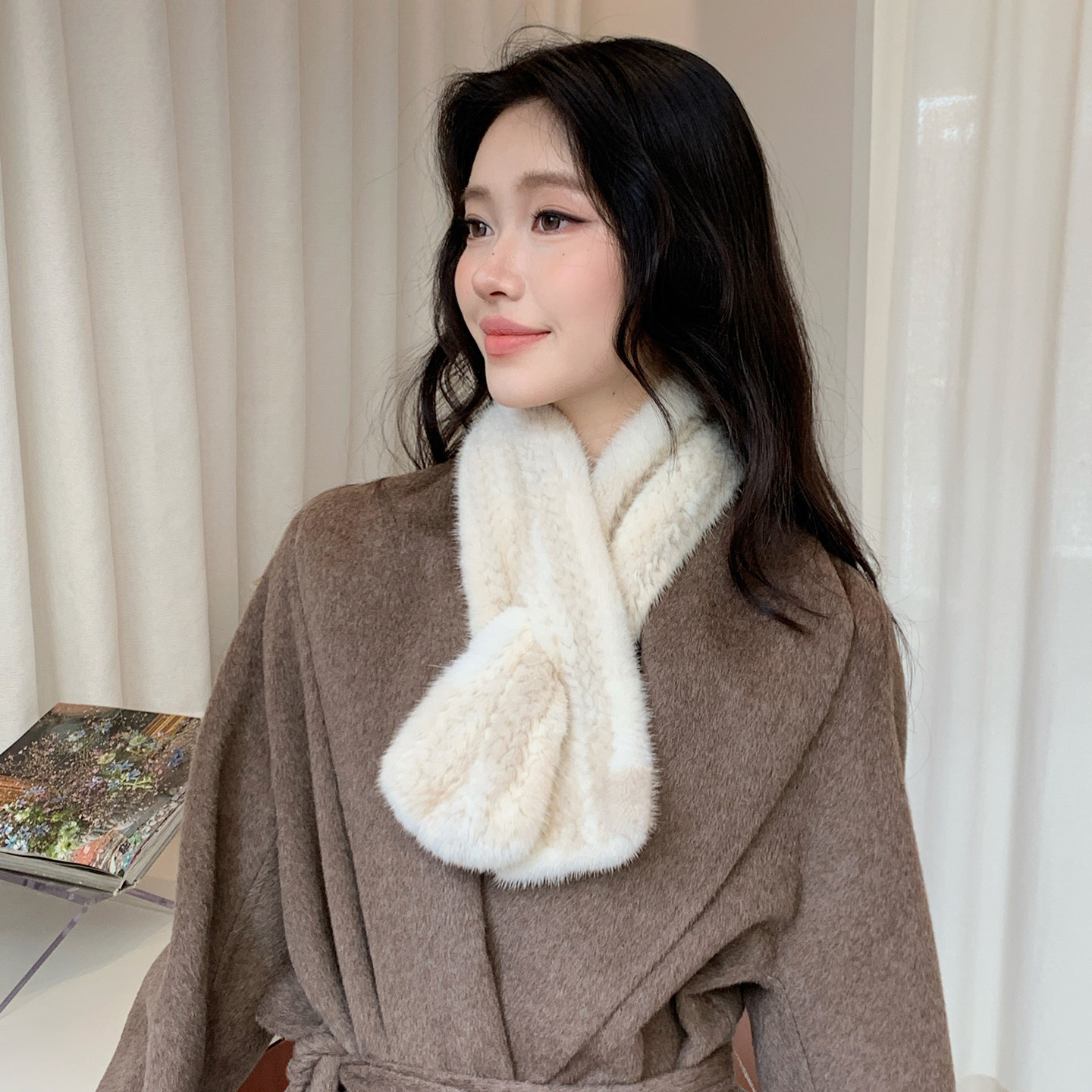 “实用造型好物“双面密编水貂毛围巾 进口原生貂本色围脖女保暖,服饰配件/皮带/帽子/围巾,围巾/丝巾/披肩,淘宝优惠券,粉丝福利购,淘宝优惠卷