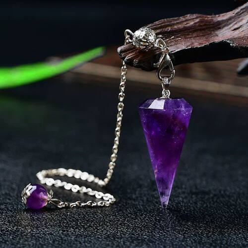 天然水晶灵摆吊坠可调频灵摆原石