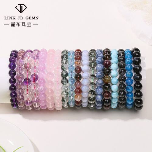 晶东珠宝天然紫水晶玛瑙手链简约