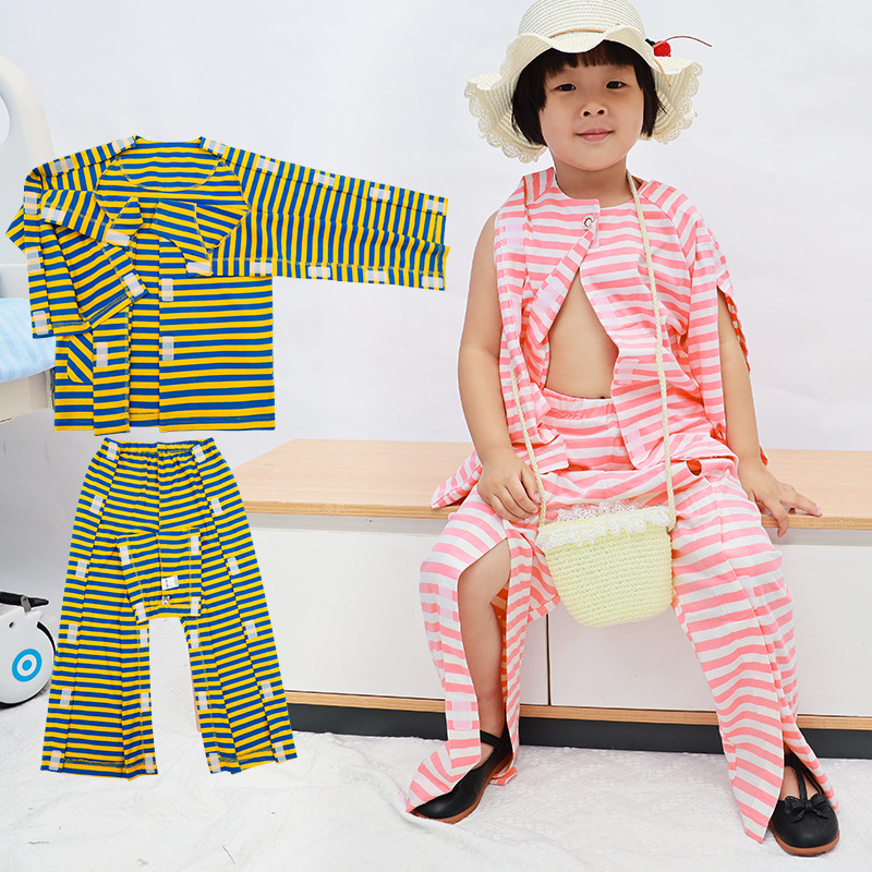 儿童款易穿脱病号服骨折术后护理服男女孩胳膊腿打石膏方便穿脱裤