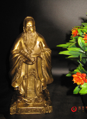 包邮孔子像孔圣人儒家学派创始人大成至圣先师万世师表神佛像铜像