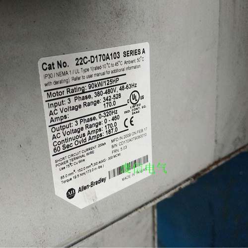 （议价）22C-D170A103 罗克韦尔 AB 变频器 全新 原装 进口 22CD1