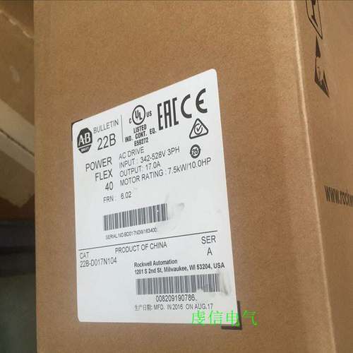 （议价）22B-D017N104 Rockwell AB Powerflex 变频器 22BD017N10