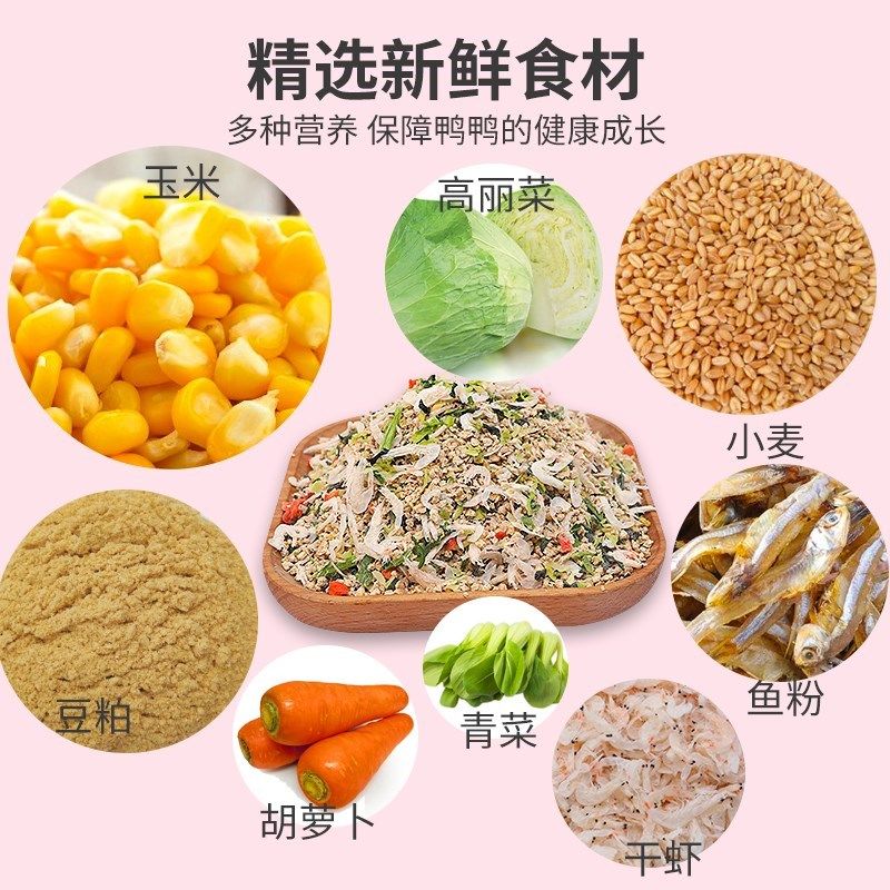 拍前询价柯c尔鸭饲料宠物可达科尔鸭粮食雏幼小黄鸭开口粮鸡鹅议