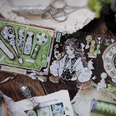 野柚胶带分装读蓝的书室田园复古