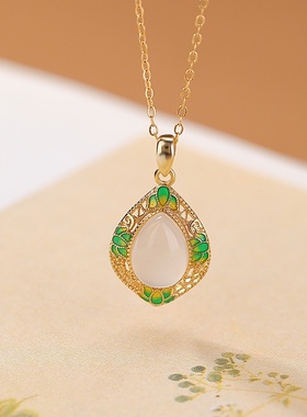 本月新品限时优惠白玉髓项链女