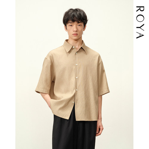 ROYA丨亚麻人丝混纺短袖衬衫
