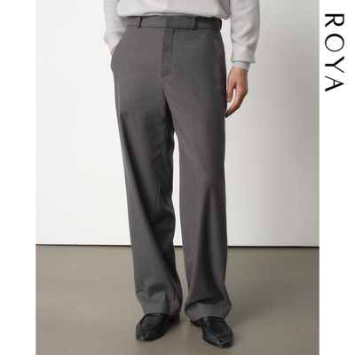 ROYA |  天丝羊毛混纺西裤半松紧腰春秋精纺羊毛休闲西装长裤