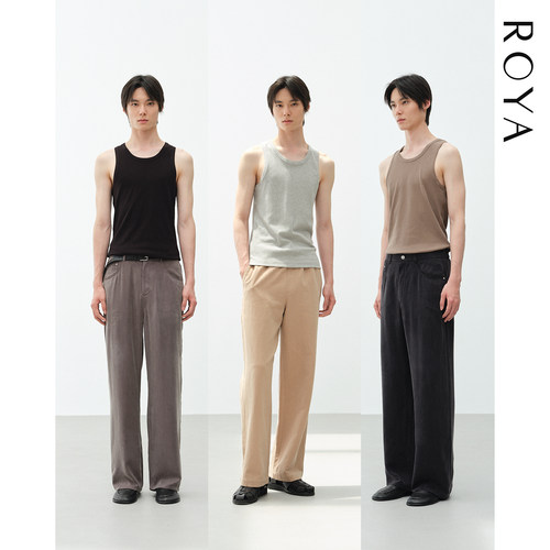 ROYA | 260G长绒棉微弹罗纹汤匙领修身单穿打底背心 夏季新品