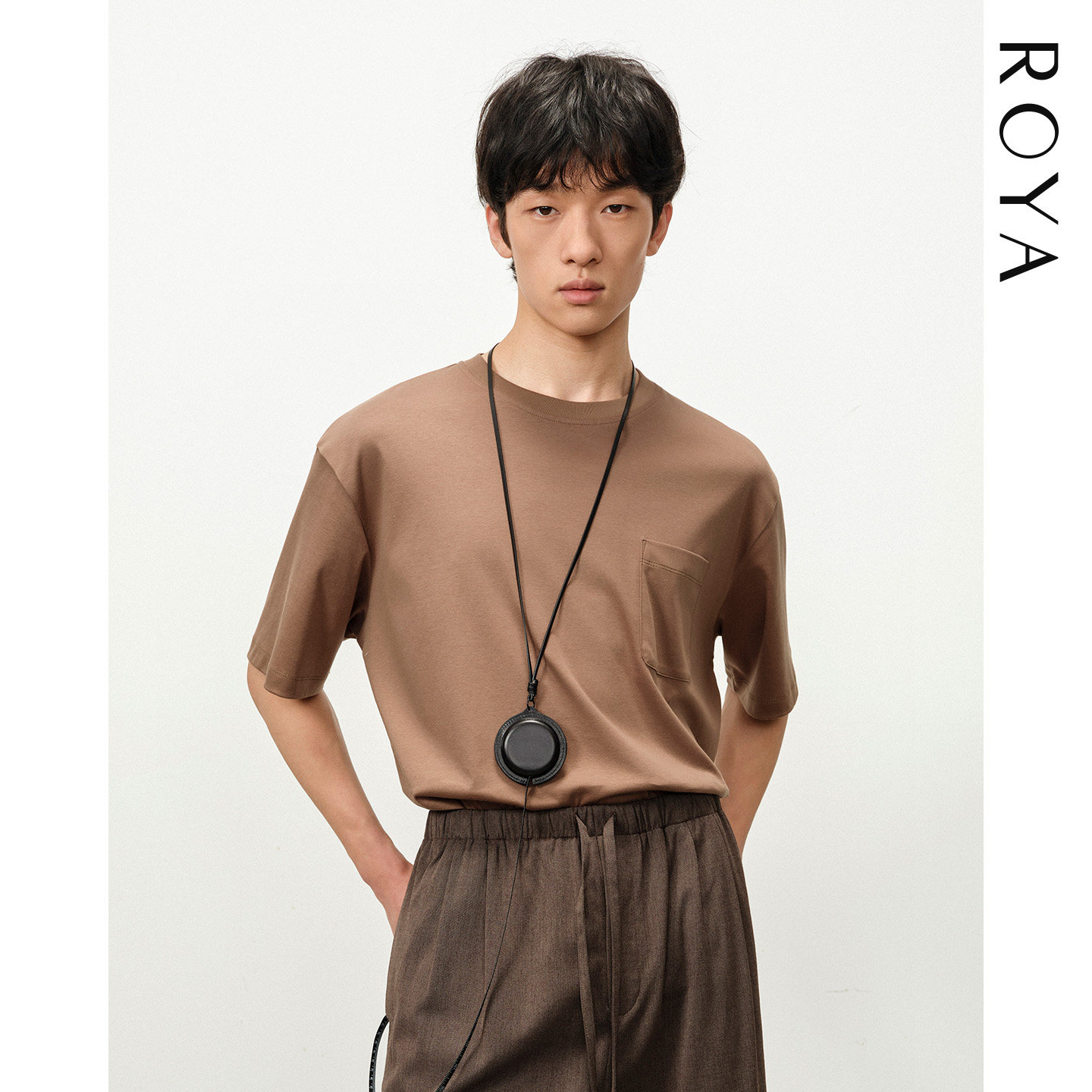 ROYA丨汉麻桑蚕丝口袋短袖T恤粗肌理柔滑丝绸呼吸感天然褶皱糅合