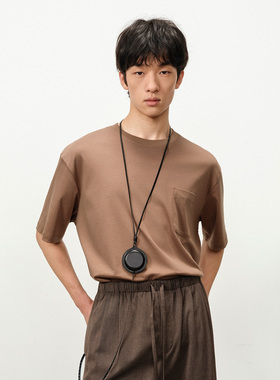 ROYA丨汉麻桑蚕丝口袋短袖T恤粗肌理柔滑丝绸呼吸感天然褶皱糅合