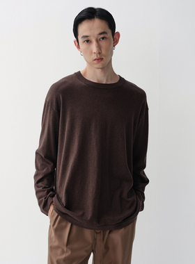 ROYA | 山羊绒棉混纺一体毛织秋冬打底通勤松弛感毛织圆领TEE