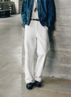 ROYA | 日产轻量有机棉伐木工装裤宽松直筒白色休闲裤男春款